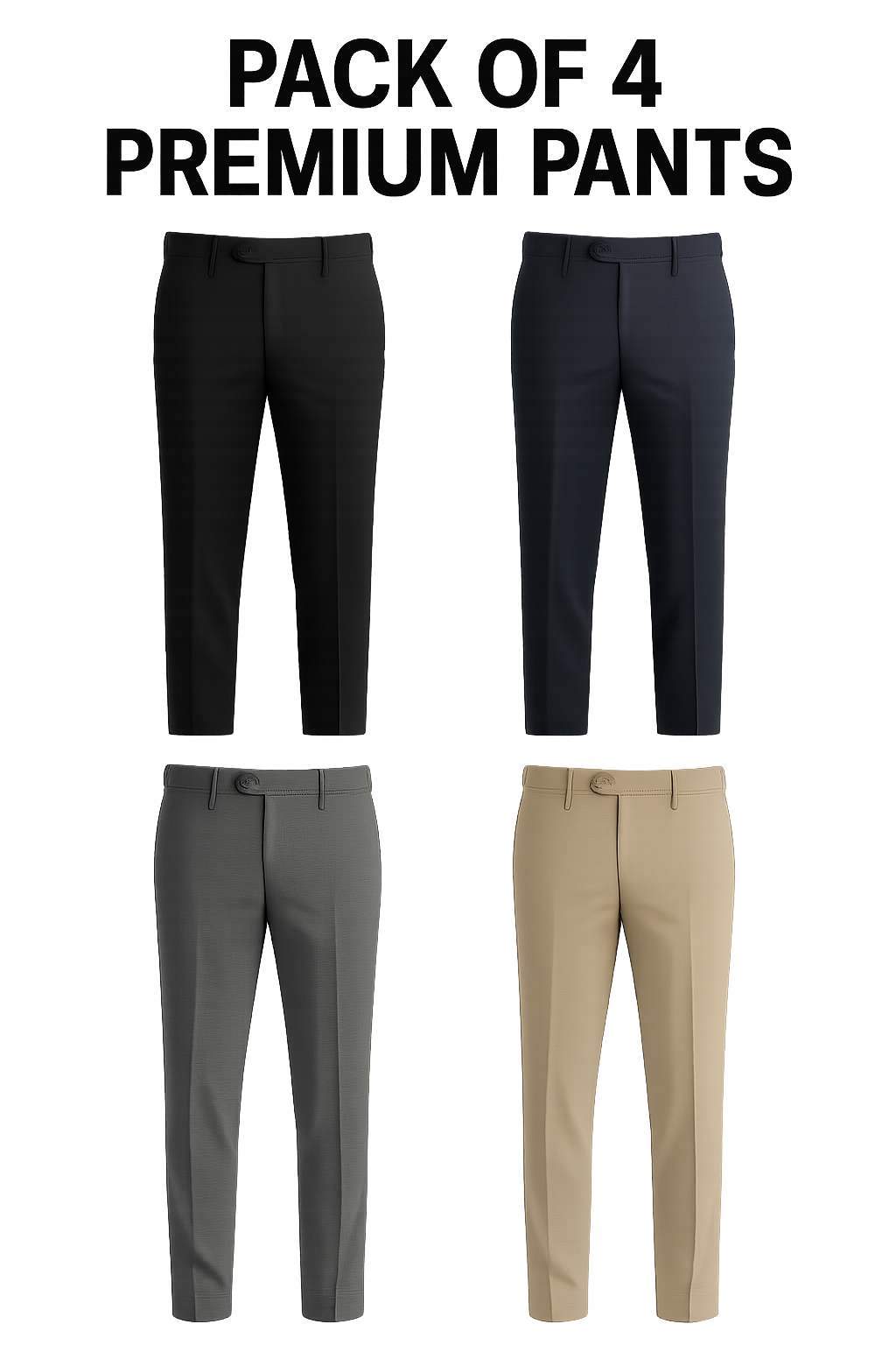 Premium Formal Pants 💫Pack of 4 Combo🔥